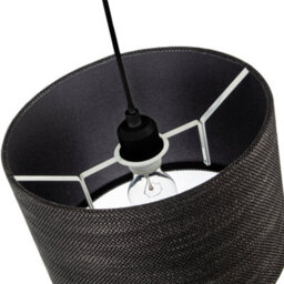 Happy Homewares Designer Bobbled And Textured Linen Lamp Shade In Graphite Black - thumbnail 3