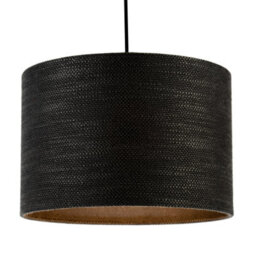 Happy Homewares Designer Bobbled And Textured Linen Lamp Shade In Graphite Black - thumbnail 2