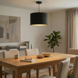 Happy Homewares Designer Bobbled And Textured Linen Lamp Shade In Graphite Black - thumbnail 7