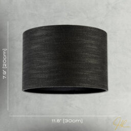 Happy Homewares Designer Bobbled And Textured Linen Lamp Shade In Graphite Black - thumbnail 8
