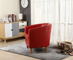 Westwood Luxury Faux Leather Tub Chair Armchair Office Reception Sofa Living Room Red - thumbnail 8