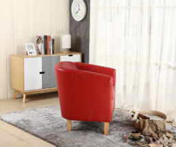 Westwood Luxury Faux Leather Tub Chair Armchair Office Reception Sofa Living Room Red - thumbnail 4