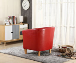 Westwood Luxury Faux Leather Tub Chair Armchair Office Reception Sofa Living Room Red - thumbnail 7