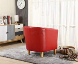 Westwood Luxury Faux Leather Tub Chair Armchair Office Reception Sofa Living Room Red - thumbnail 5