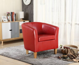 Westwood Luxury Faux Leather Tub Chair Armchair Office Reception Sofa Living Room Red - thumbnail 3