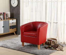 Westwood Luxury Faux Leather Tub Chair Armchair Office Reception Sofa Living Room Red