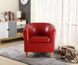 Westwood Luxury Faux Leather Tub Chair Armchair Office Reception Sofa Living Room Red - thumbnail 2