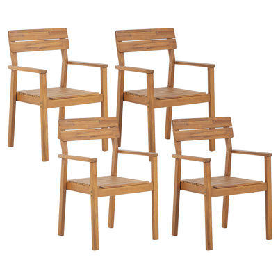 Beliani Set Of 4 Garden Chairs Fornelli Acacia Wood Brown - image 1