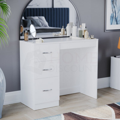 Lassic Vida Designs Riano White 3 Drawer Bedroom Vanity Dressing Table - image 1