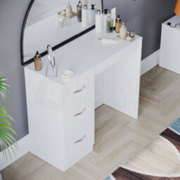 Lassic Vida Designs Riano White 3 Drawer Bedroom Vanity Dressing Table - thumbnail 5