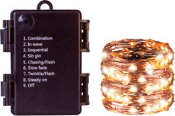 Netagon St. Helens Home And Garden Battery Copper Wire 100 Warm White Led String Light With Programme Controller 10M