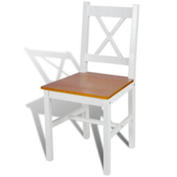 Berkfield Dining Chairs 2 Pcs White Pinewood - thumbnail 3