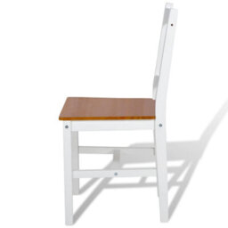 Berkfield Dining Chairs 2 Pcs White Pinewood - thumbnail 4