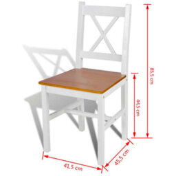 Berkfield Dining Chairs 2 Pcs White Pinewood - thumbnail 5