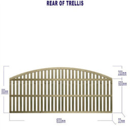 Premier Garden Supplies Premier Florence Wooden Trellis Panel 6Ft X 2Ft (3 Pack) Vertical Slatted Decorative Arched Fence Privacy Topper Climbing Plants - thumbnail 8
