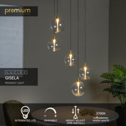 Lucide Premium Gisela Pendant Light Diameter 48Cm Led Dim. 2700K - Transparent - thumbnail 2