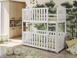 Arte Konrad Bed With Cot In White With Foam/bonnell Mattresses W1980mm X H1750mm X D980mm - thumbnail 3