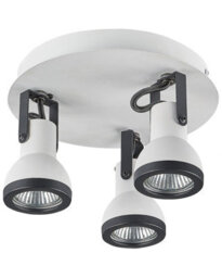 Beliani Aurora Lighting 3-Light Ceiling Lamp Black And White With Adjustable Swing-Arm Spotlights - thumbnail 2