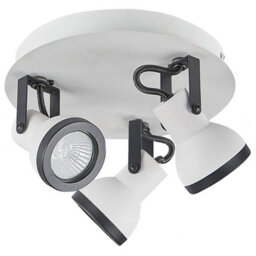 Beliani Aurora Lighting 3-Light Ceiling Lamp Black And White With Adjustable Swing-Arm Spotlights - thumbnail 3