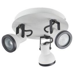 Beliani Aurora Lighting 3-Light Ceiling Lamp Black And White With Adjustable Swing-Arm Spotlights - thumbnail 4