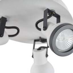 Beliani Aurora Lighting 3-Light Ceiling Lamp Black And White With Adjustable Swing-Arm Spotlights - thumbnail 5