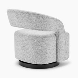 Furniturebox Uk Odessa Grey Fabric Swivel Accent Chair - thumbnail 5