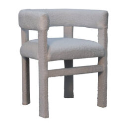 Artisan Furniture Solid Wood White Boucle Occasional Chair - thumbnail 4