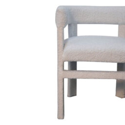 Artisan Furniture Solid Wood White Boucle Occasional Chair - thumbnail 5