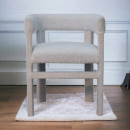 Artisan Furniture Solid Wood White Boucle Occasional Chair - thumbnail 1