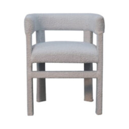 Artisan Furniture Solid Wood White Boucle Occasional Chair - thumbnail 2