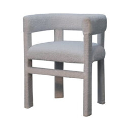 Artisan Furniture Solid Wood White Boucle Occasional Chair - thumbnail 3