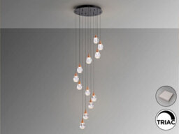 Luminosa Lighting Luminosa Corina Cluster Pendant Ceiling 12 Light Black, Copper Led 3000K - Uk Stock - thumbnail 4