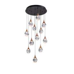 Luminosa Lighting Luminosa Corina Cluster Pendant Ceiling 12 Light Black, Copper Led 3000K - Uk Stock - thumbnail 5