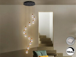 Luminosa Lighting Luminosa Corina Cluster Pendant Ceiling 12 Light Black, Copper Led 3000K - Uk Stock - thumbnail 1