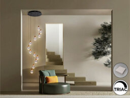 Luminosa Lighting Luminosa Corina Cluster Pendant Ceiling 12 Light Black, Copper Led 3000K - Uk Stock - thumbnail 2
