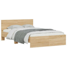 Berkfield Bed Frame With Headboard And Led Sonoma Oak 120X200 Cm - thumbnail 5