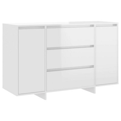 Vidaxl Sideboard With 3 Drawers High Gloss White 120X41X75 Cm Engineered Wood - image 1