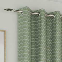 "Enhanced Living Aspen Green Chevron Pattern 90 X 90"" (229X229Cm) Eyelet Thermal Noise Reducing Room Darkening Curtains (Pair)" - thumbnail 2