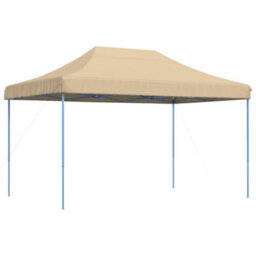 Walplus Foldable Party Tent Garden Gazebo Canopy Pop-Up Beige 440X292X315 Cm - thumbnail 2