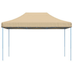 Walplus Foldable Party Tent Garden Gazebo Canopy Pop-Up Beige 440X292X315 Cm - thumbnail 3