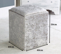 Adore Designs Victoria Crushed Velvet Square Foot Stool Pouffe -  Pink - thumbnail 2