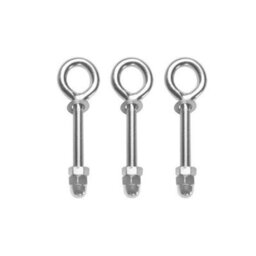 Kookaburra 3M Silver Stainless Steel Tall Round Shade Sail Garden Patio Fixing Pole 3 Sections With Eyebolts - thumbnail 3