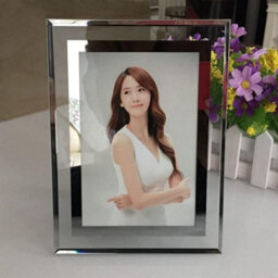 DEENZ Set Of 4 Glass Mirror Photo Frame Silver Picture Frames Clear Display Small - thumbnail 2