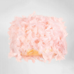 Happy Homewares Modern Designer Real Pink Feather Drum Lamp Shade With Inner Cotton Lining - thumbnail 5