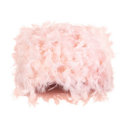 Happy Homewares Modern Designer Real Pink Feather Drum Lamp Shade With Inner Cotton Lining - thumbnail 1