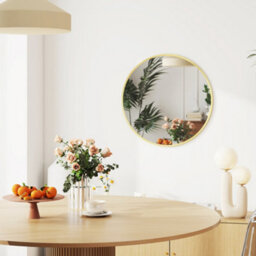 Homcom Wall Mirror For Living Room, 61 Cm Circle Bathroom Mirror, Gold Tone - thumbnail 8
