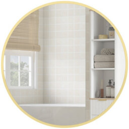 Homcom Wall Mirror For Living Room, 61 Cm Circle Bathroom Mirror, Gold Tone - thumbnail 2