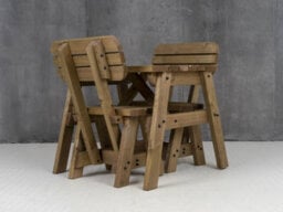 Arbor Garden Solutions Victoria Wooden Picnic Bench And Table Set, Rounded Outdoor Dining Set With Backrest (4Ft, Rustic Brown) - thumbnail 4