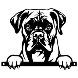 Betley Butterfly Peeking Boxer Dog Fence Topper Black Metal Silhouette Garden Decoration - Mild Steel - Black Powder Coated - 26Cm X 32Cm - thumbnail 2