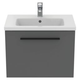 Ideal Standard I.life S Compact Matt Quartz Grey Wall-Mounted Bathroom Vanity Unit (H) 440mm (W) 600mm - thumbnail 5